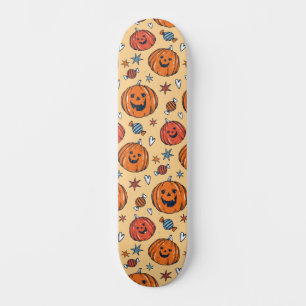 Spooky Pumpkin Halloween Pattern Skateboard