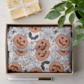 Spooky Pumpkin Halloween Pattern Tissuepapier (Geschenk)