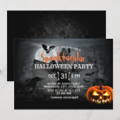 Spooky Pumpkin Haunted House Halloween Party Kaart (Voorkant / Achterkant)