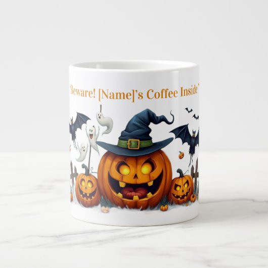 Spooky Pumpkin Magic Mug Extra Grote Beker (Voorkant)