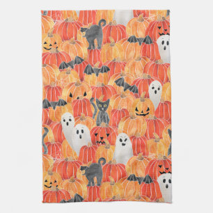Spooky Pumpkin Patch Tea Towel Theedoek