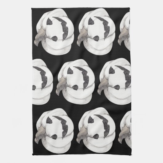 Spooky Pumpkin Pattern | Happy Halloween Theedoek (Verticaal)