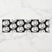 Spooky Pumpkin Pattern | Happy Halloween Waterfles Etiket (Enkel label)