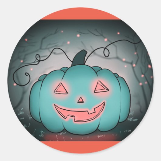 Spooky Pumpkin Ronde Sticker (Voorkant)