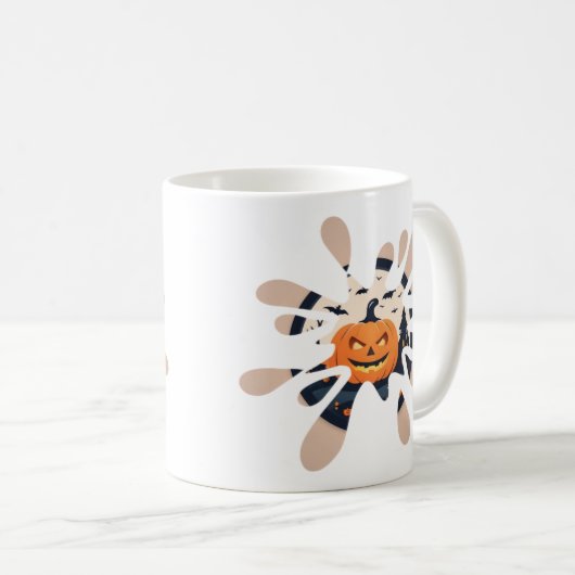 Spooky Pumpkin Splash Halloween Mug Koffiemok (Voorkant rechts)