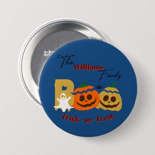 Spooky Pumpkin Trick or treat Button (Voorkant /achterkant)