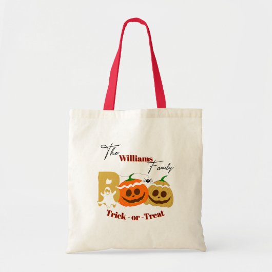 Spooky Pumpkin Trick or treat Canvas tas (Voorkant)