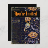 Spooky Pumpkins Halloween Feestuitnodiging Kaart (Voorkant / Achterkant)