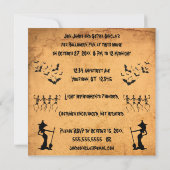 Spooky Pumpkins Halloween Party Kaart (Achterkant)