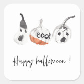 Spooky Pumpkins Party | Happy Halloween Vierkante Sticker (Voorkant)