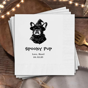 Spooky Pup Custom Pet Cocktail Servetten Trouwen