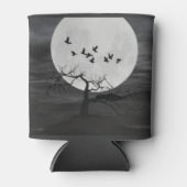 Spooky Ravens Vliegen tegen de Volle Maan Blikjeskoeler (Voorkant)