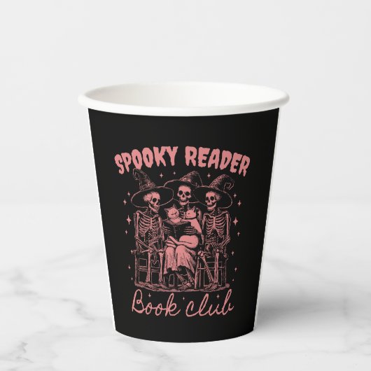 Spooky Reader Boek Club D Rood Papieren Bekers (Voorkant)