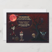 Spooky Red Moonlit Night Halloween Uitnodiging (Voorkant)