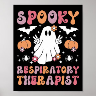 Spooky Respiratory Therapist Halloween Ademhalings Poster