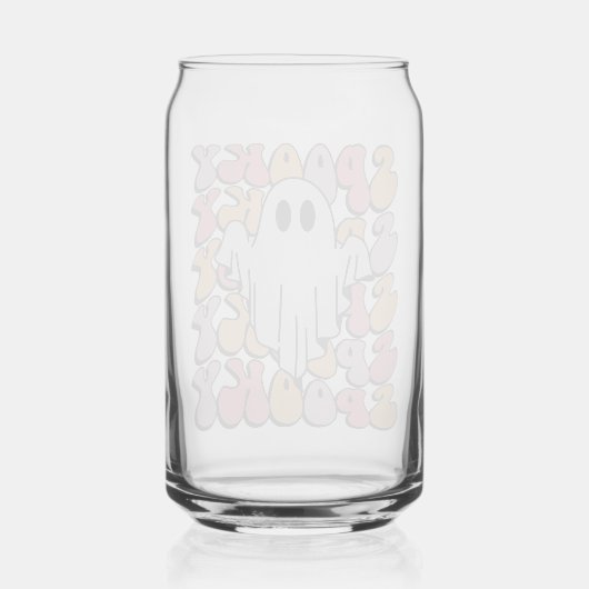 Spooky Retro Ghost Blikvorm Glas (Achterkant)