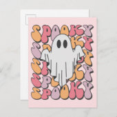 Spooky Retro Ghost Briefkaart (Voorkant / Achterkant)