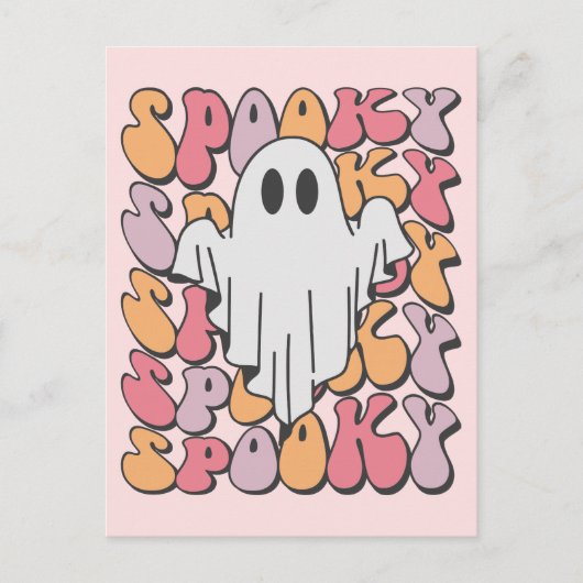 Spooky Retro Ghost Briefkaart (Voorkant)