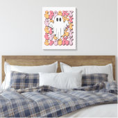 Spooky Retro Ghost Canvas Afdruk (Insitu (Slaapkamer))