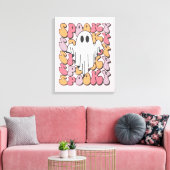 Spooky Retro Ghost Canvas Afdruk (Insitu (Woonkamer))