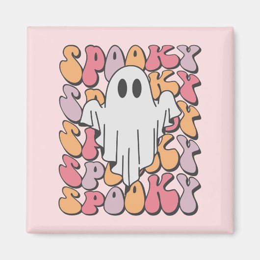 Spooky Retro Ghost Magneet (Voorkant)