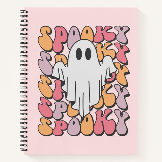 Spooky Retro Ghost Notitieboek (Voorkant)