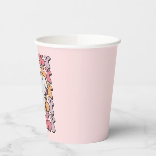 Spooky Retro Ghost Papieren Bekers (Links)