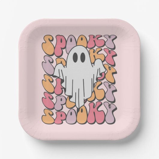 Spooky Retro Ghost Papieren Bordje