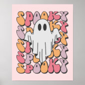 Spooky Retro Ghost Poster (Voorkant)