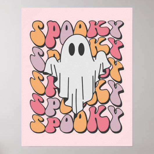 Spooky Retro Ghost Poster (Voorkant)