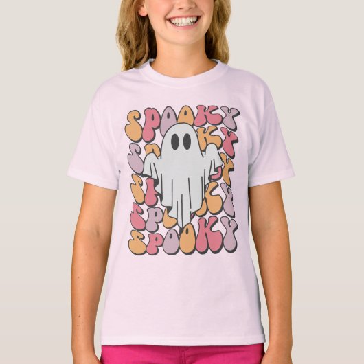Spooky Retro Ghost T-shirt (Voorkant)