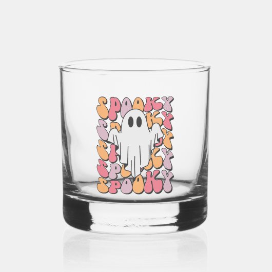 Spooky Retro Ghost Whisky Glas (Voorkant)
