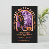 Spooky Retro Ghoul Halloween Kaart (Staand voorkant)