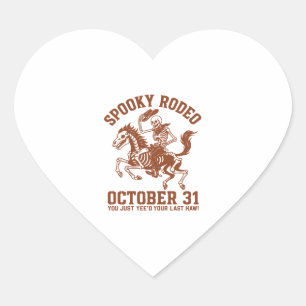 Spooky Rodeo Halloween 31 oktober Hart Sticker