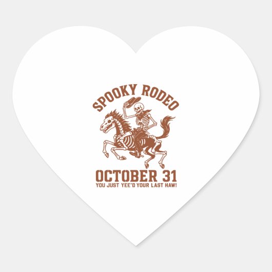 Spooky Rodeo Halloween 31 oktober Hart Sticker (Voorkant)
