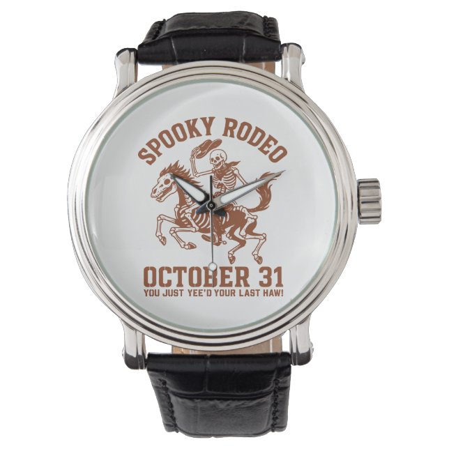 Spooky Rodeo Halloween 31 oktober Horloge (Voorkant)