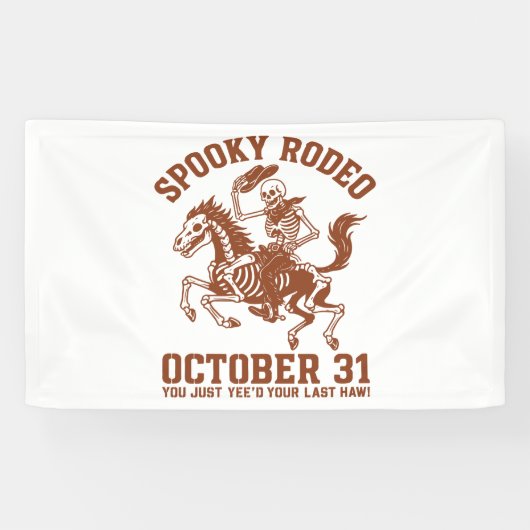 Spooky Rodeo Halloween 31 oktober Spandoek (Horizontaal)