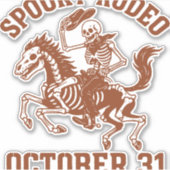 Spooky Rodeo Halloween 31 oktober Sticker (Voorkant)