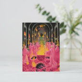 Spooky roze occult ritueel briefkaart (Staand voorkant)