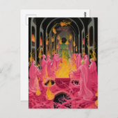 Spooky roze occult ritueel briefkaart (Voorkant / Achterkant)