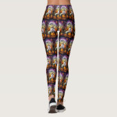 Spooky Samoyed hond Halloween heks en pompoen Leggings (Achterkant)