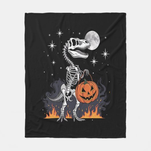 Spooky Saurus Halloween Dinosaur Fleece Deken (Voorkant)