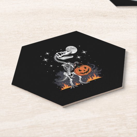 Spooky Saurus Halloween Dinosaur Kartonnen Onderzetters (Schuin)