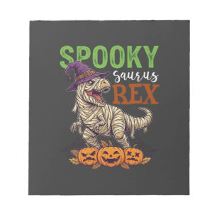 Spooky Saurus Rex Mummie Dinosaur Heksenhoed Pompo Notitieblok