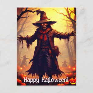 Spooky Scarecrow Halloween Briefkaart