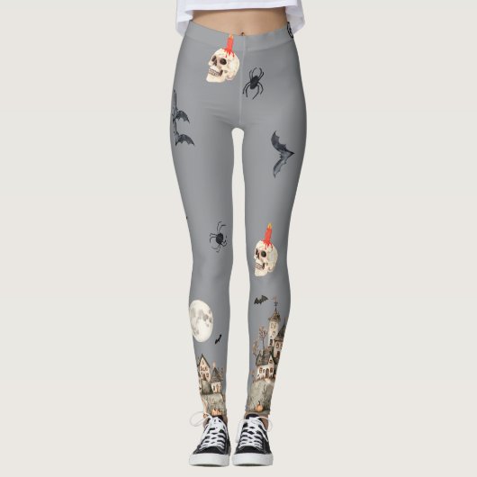 Spooky, Scarey Halloween Leggings (Voorkant)