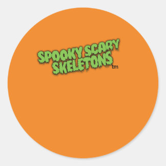 Spooky Scary Skeletons Oranje Sticker! Ronde Sticker