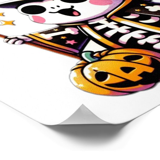 Spooky Schattige Frog Skeleton Halloween Poster (Hoek)