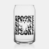 Spooky Schattige Ghost Halloween Blikvorm Glas (Voorkant)