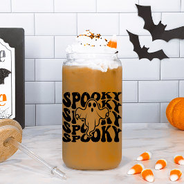 Spooky Schattige Ghost Halloween Blikvorm Glas